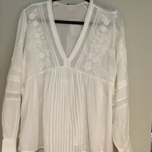 NWT White peasant top